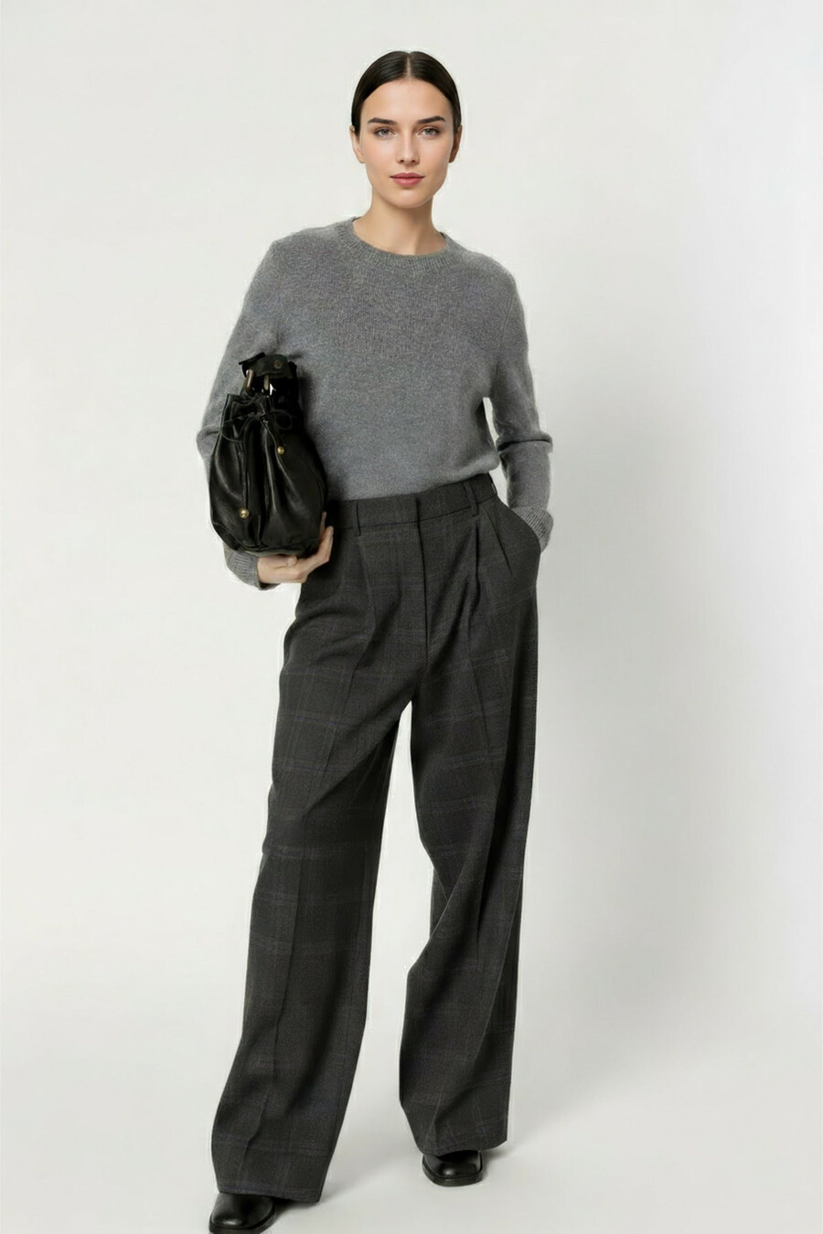 pantalones de traje príncipe de gales - capucine