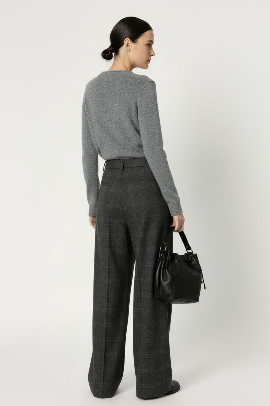 pantalones de traje príncipe de gales - capucine