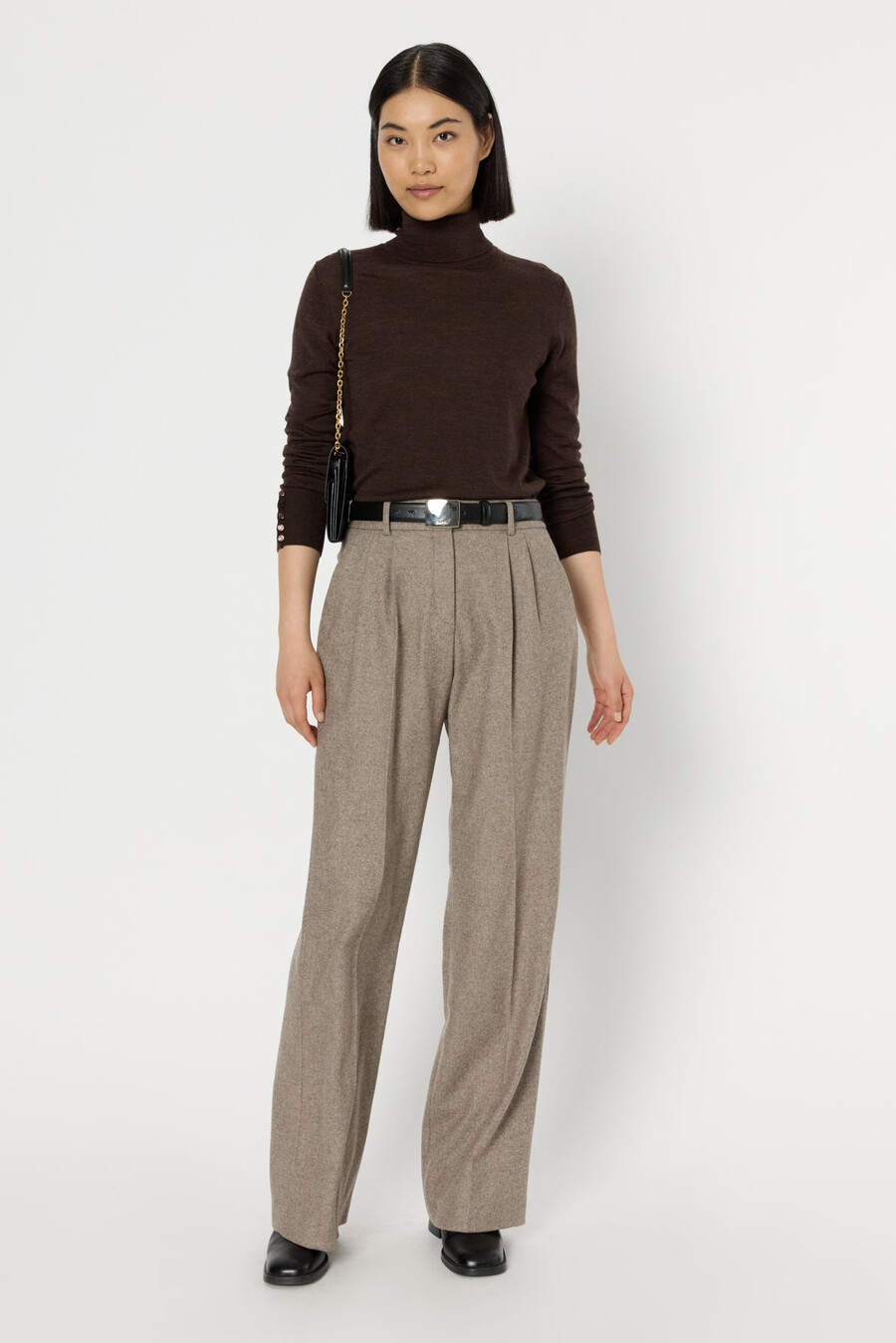 pantalón ancho plisado - clara