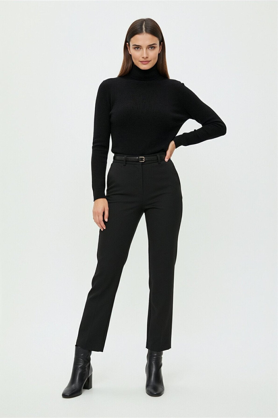 pantalón recto con cinturón - constance