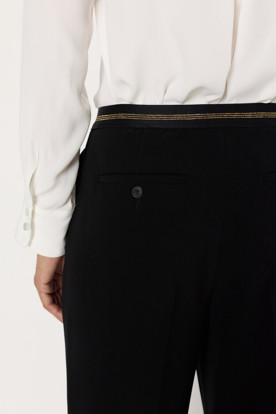 pantalón de traje recto con cintura elástica - cecile