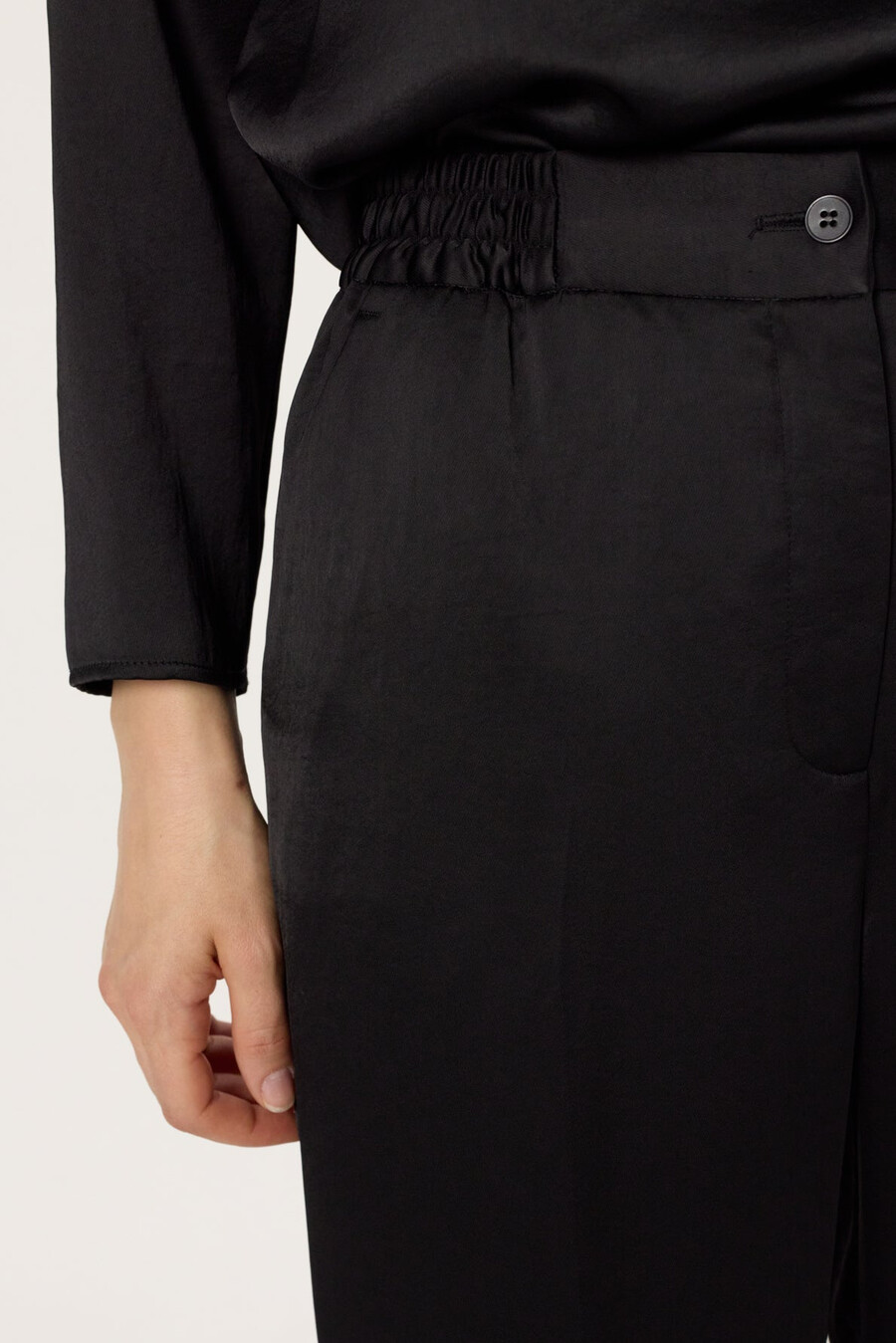 pantalones de satén fluido - candice