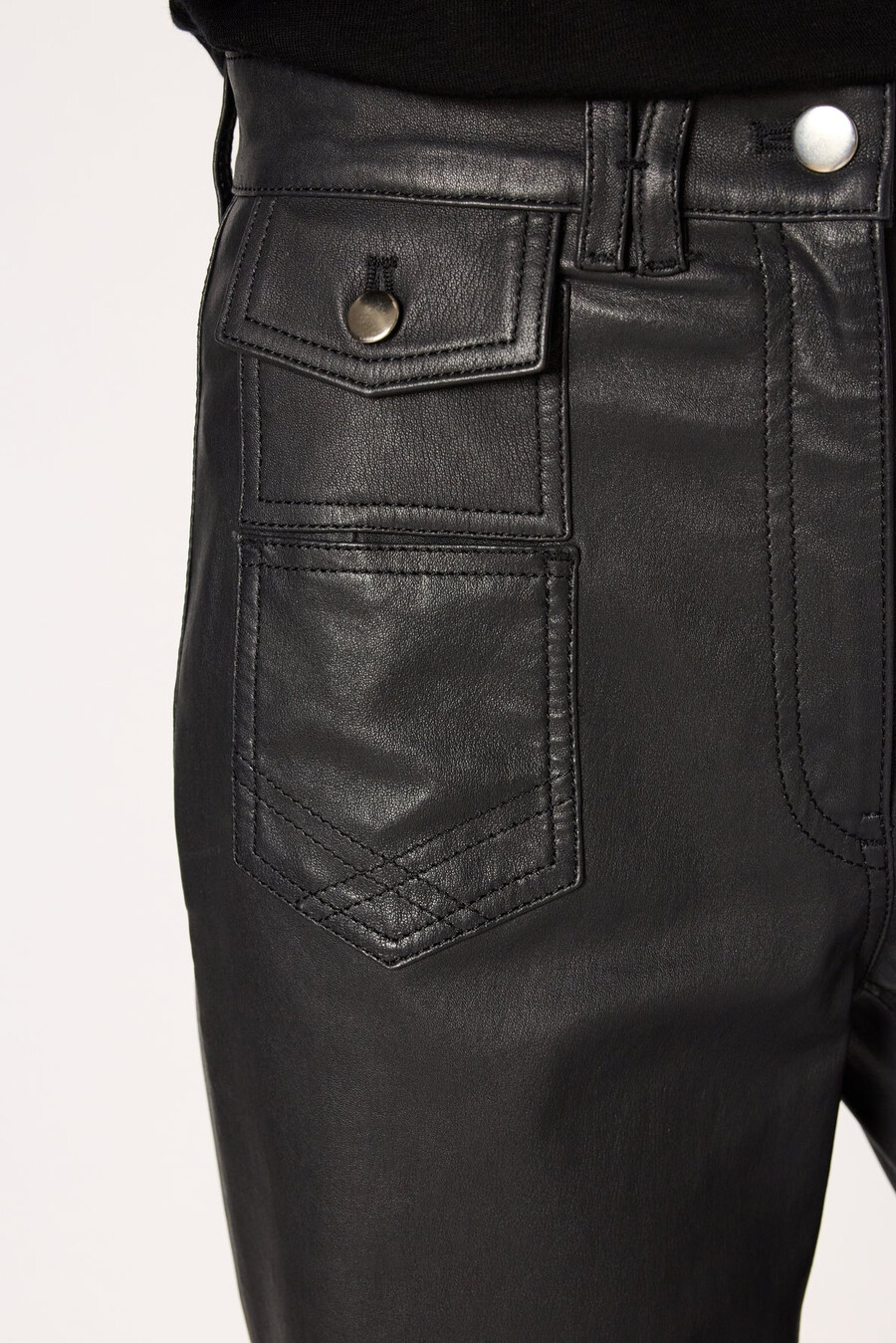 pantalones de cuero acampanados - cynthia