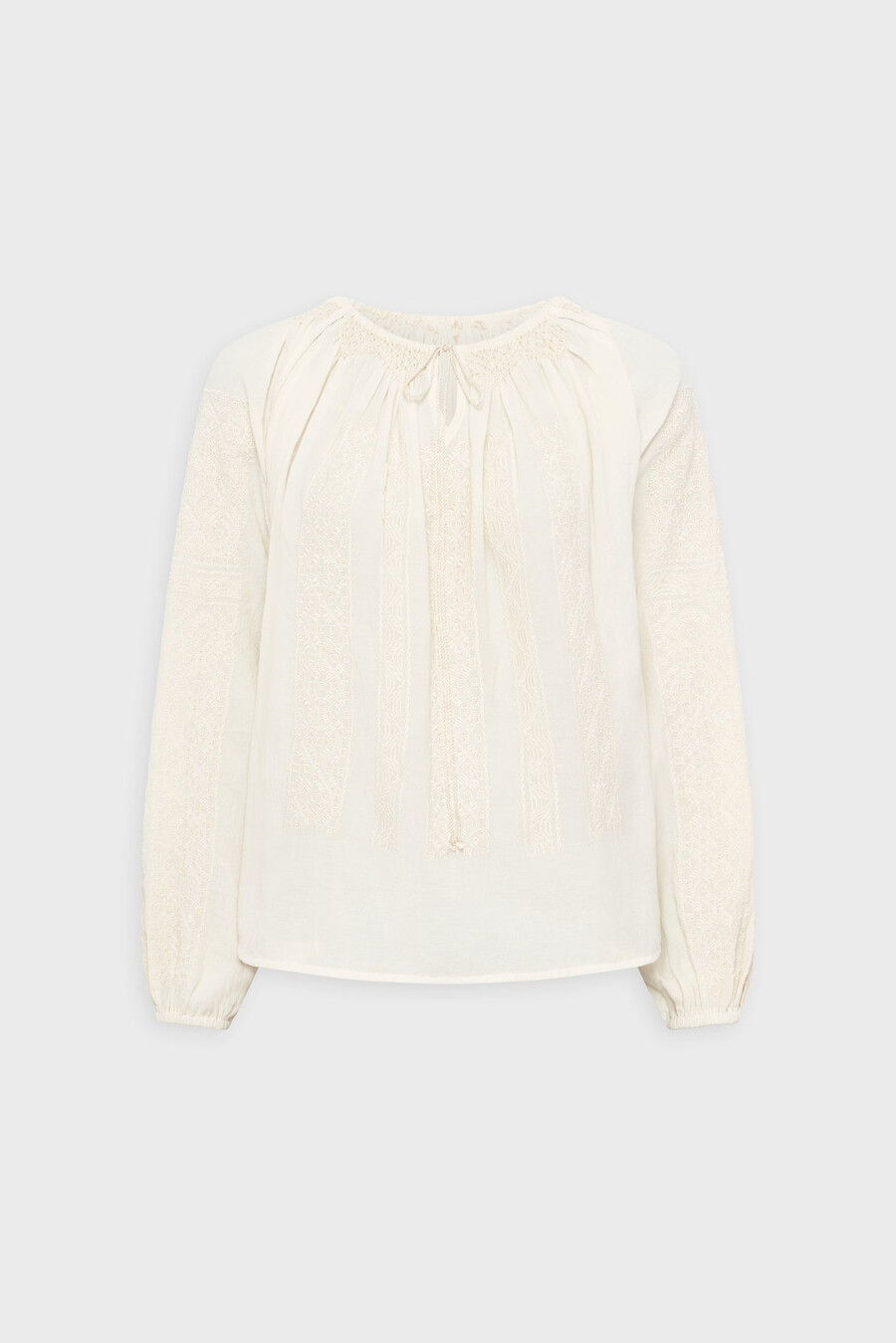 blusa bordada con escote amplio - aglae