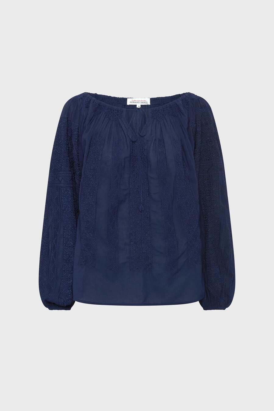 blusa bordada con escote amplio - aglae