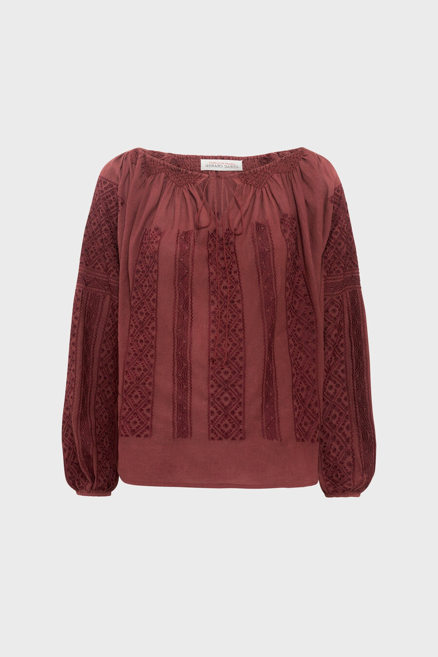 blusa bordada con escote amplio - aglae