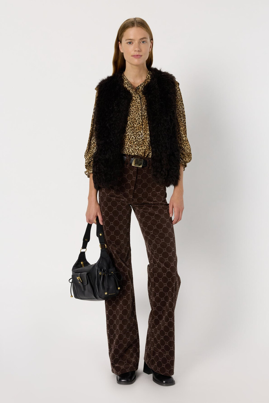 camisa con volantes de leopardo - arletty