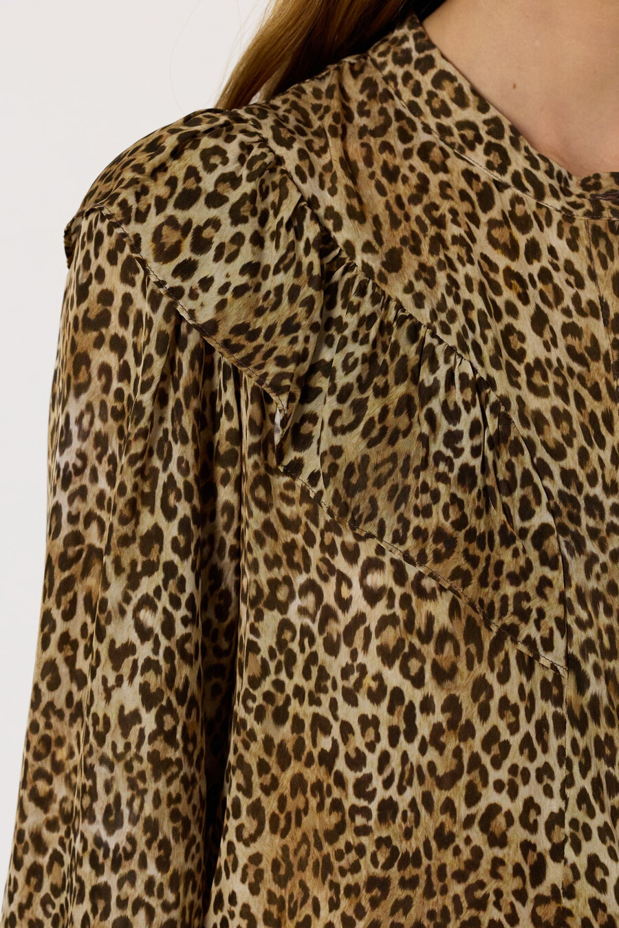 camisa con volantes de leopardo - arletty