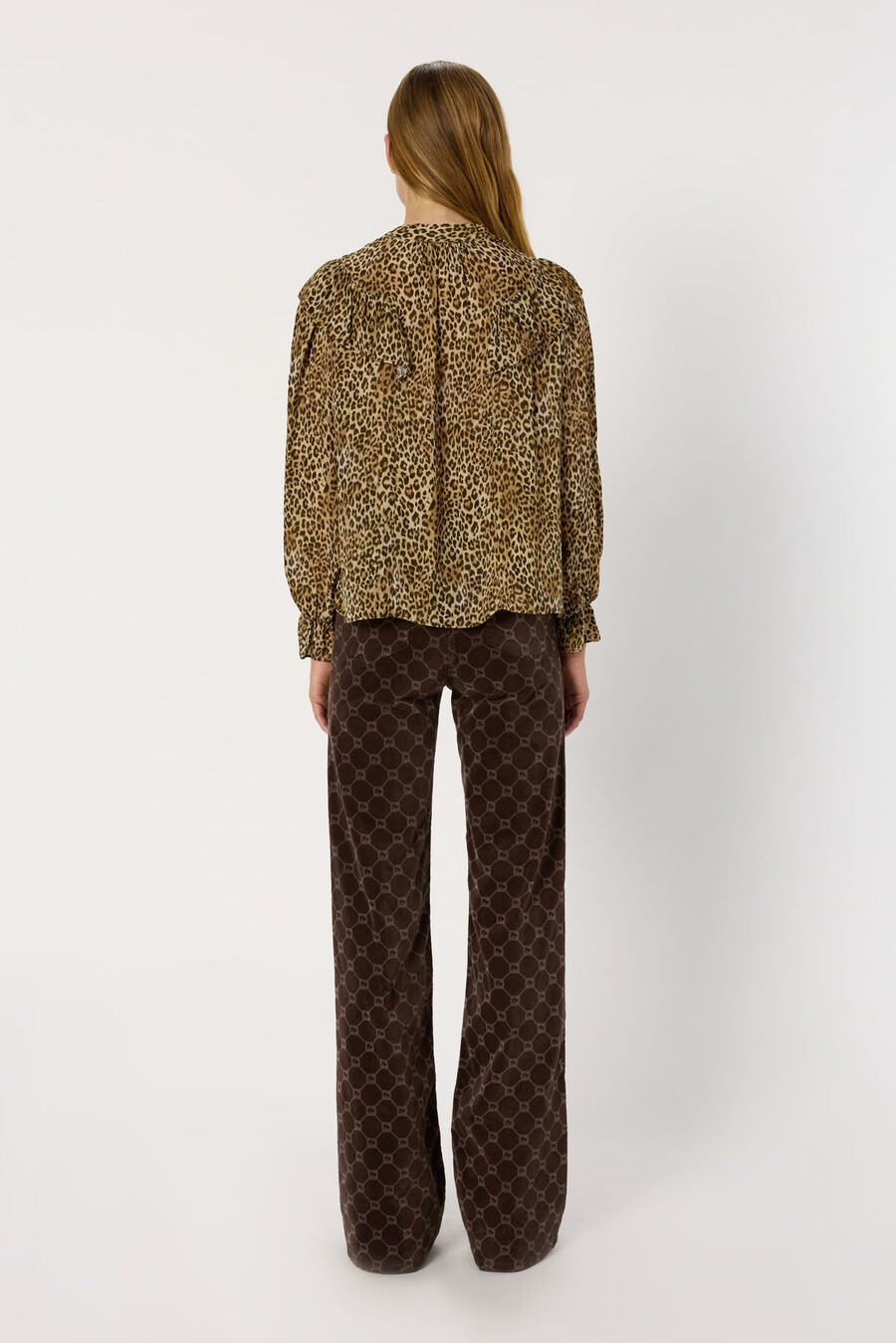 camisa con volantes de leopardo - arletty