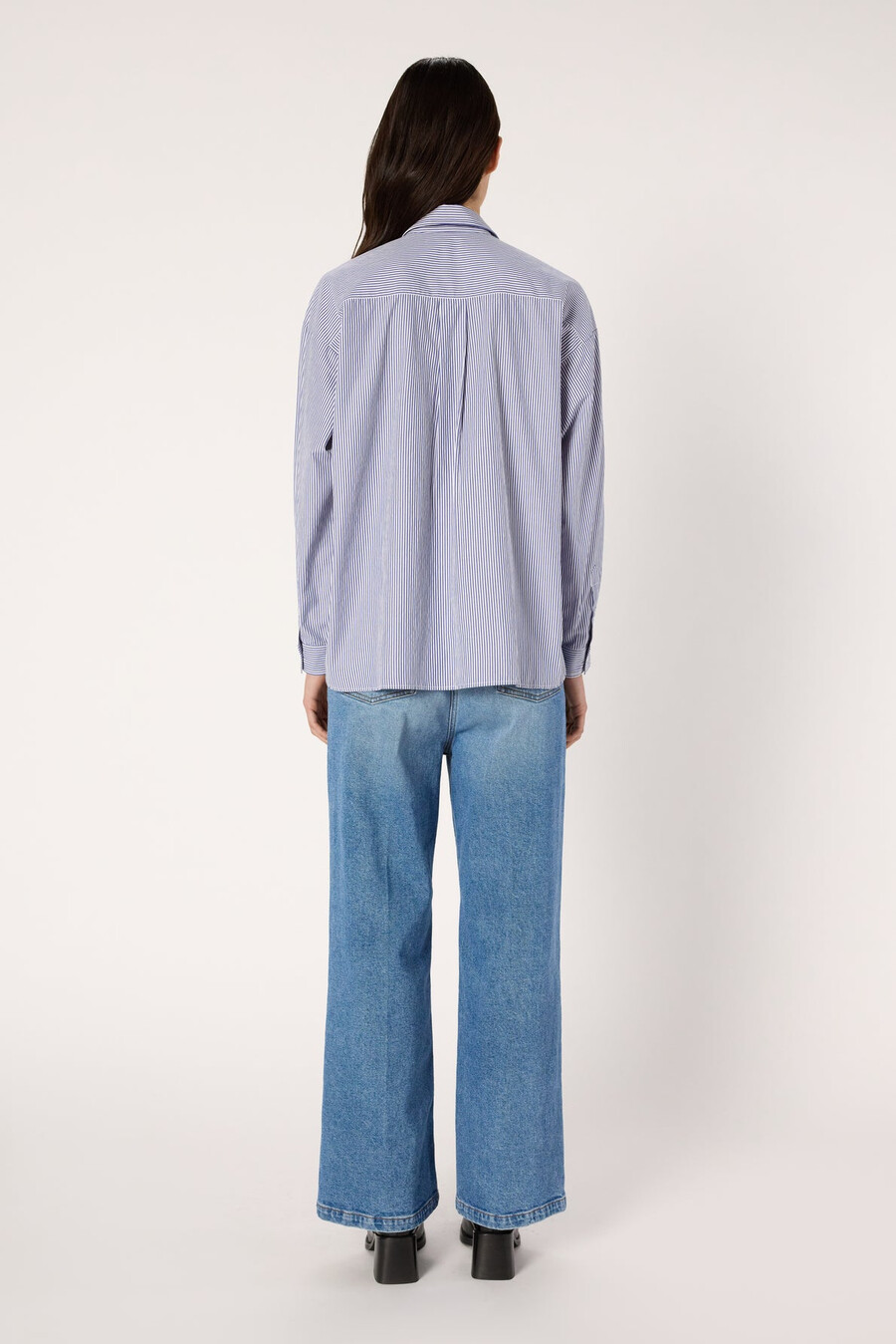 camisa de rayas con cuello de pedrería - ana