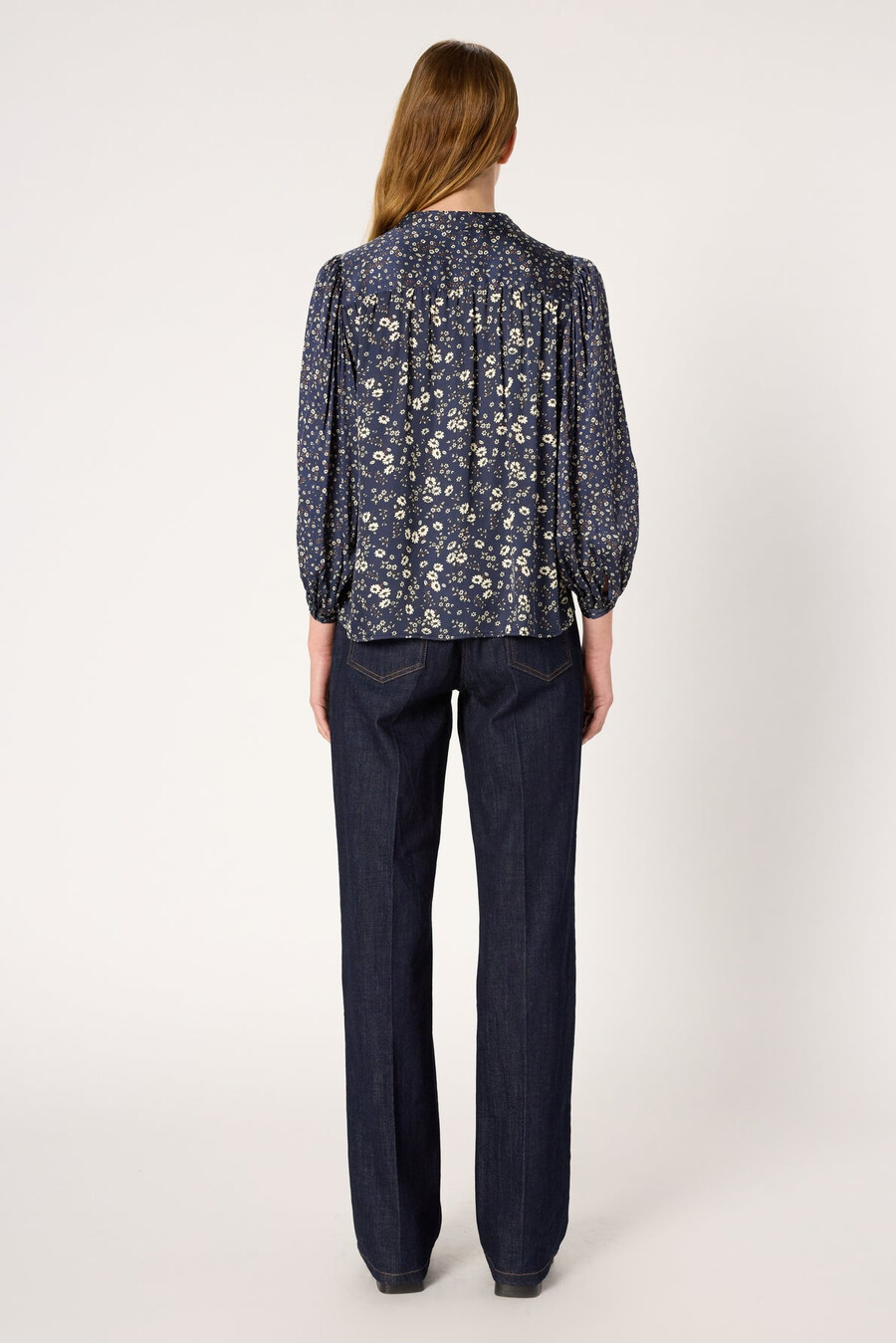 camisa de satén floral - anaelle