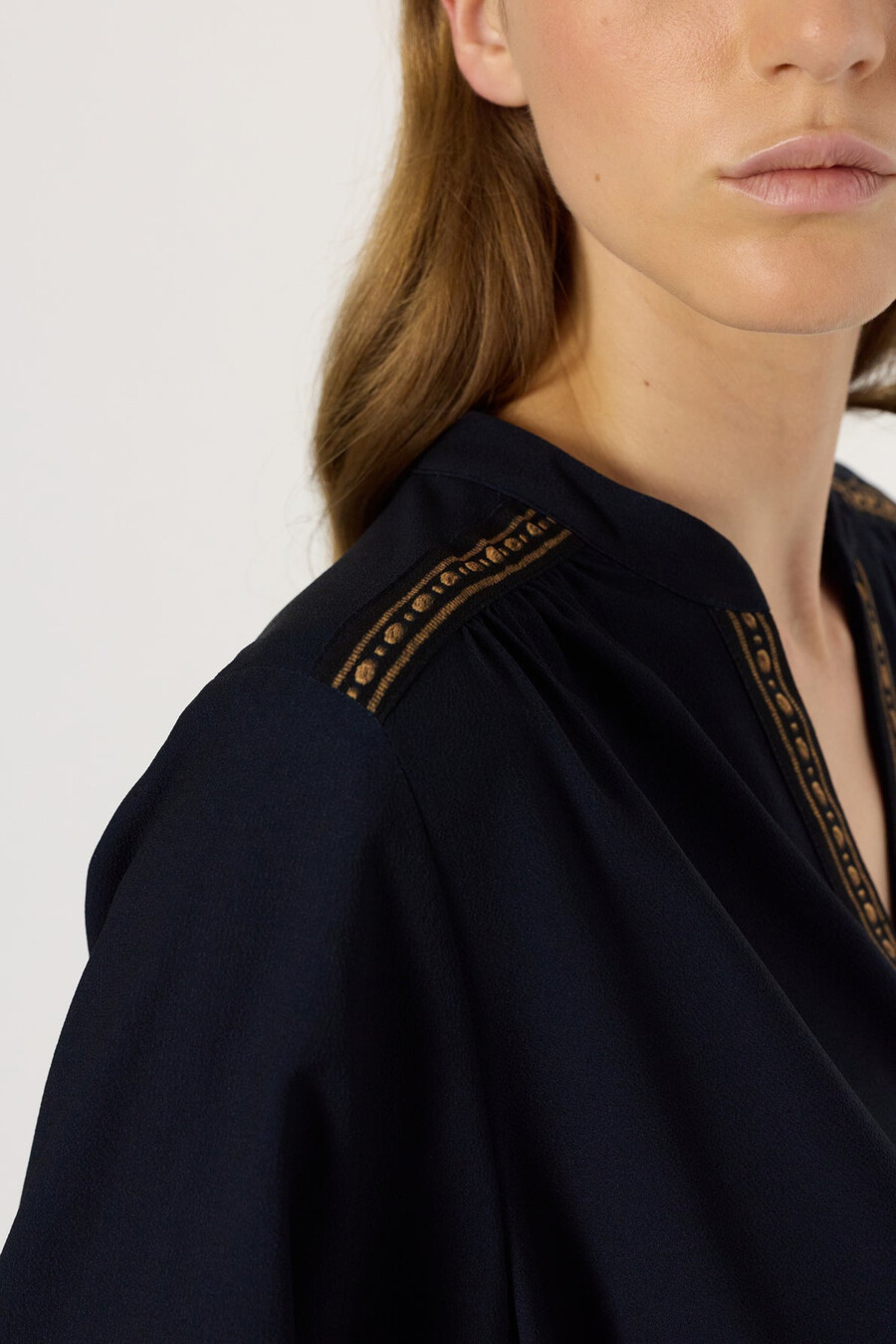 blusa lisa con cenefas - aurelie