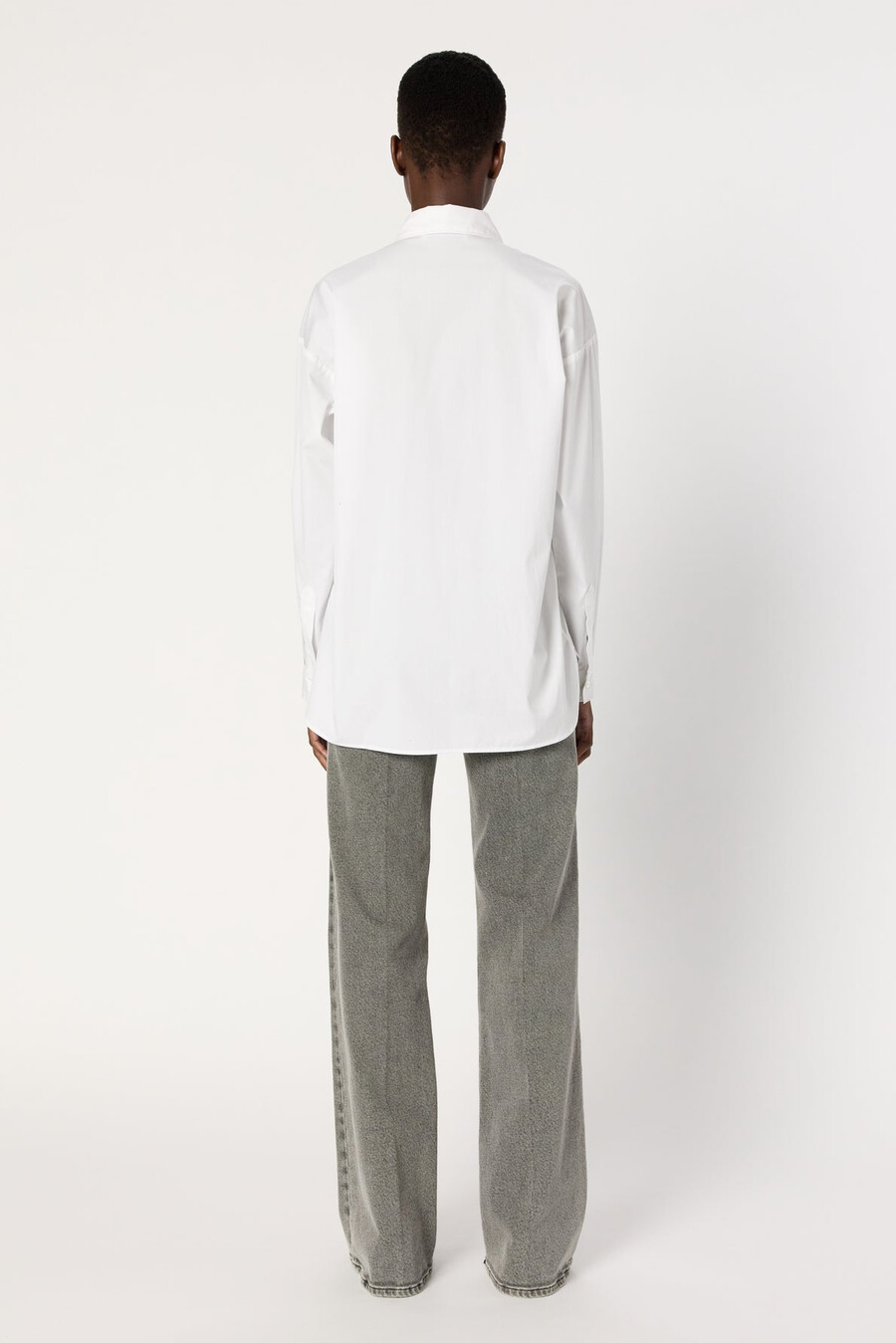 camisa lisa de algodón con escudo - alix