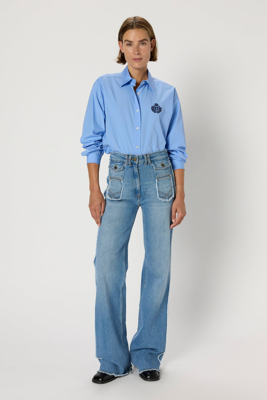 camisa de algodón con escudo - alix