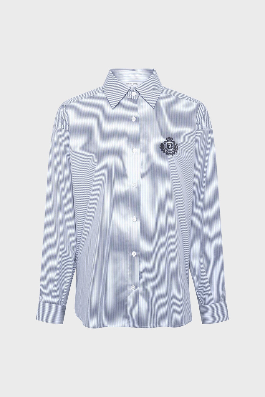 camisa de algodón a rayas con escudo - alison