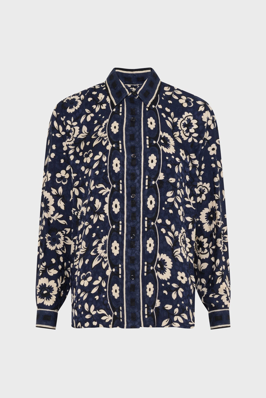 camisa de satén con estampado floral - anabelle