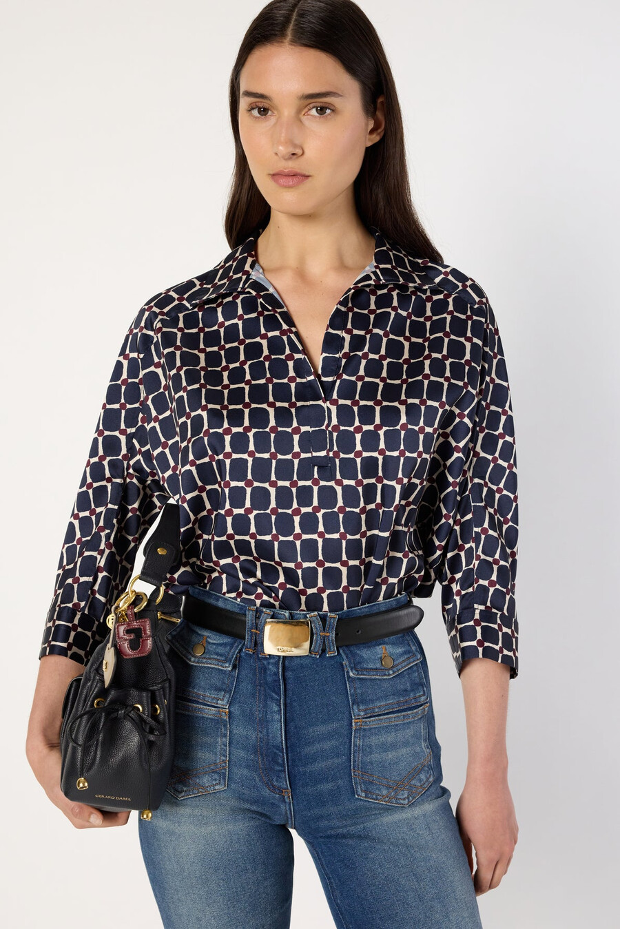 camisa de cuadros geométricos - ariane
