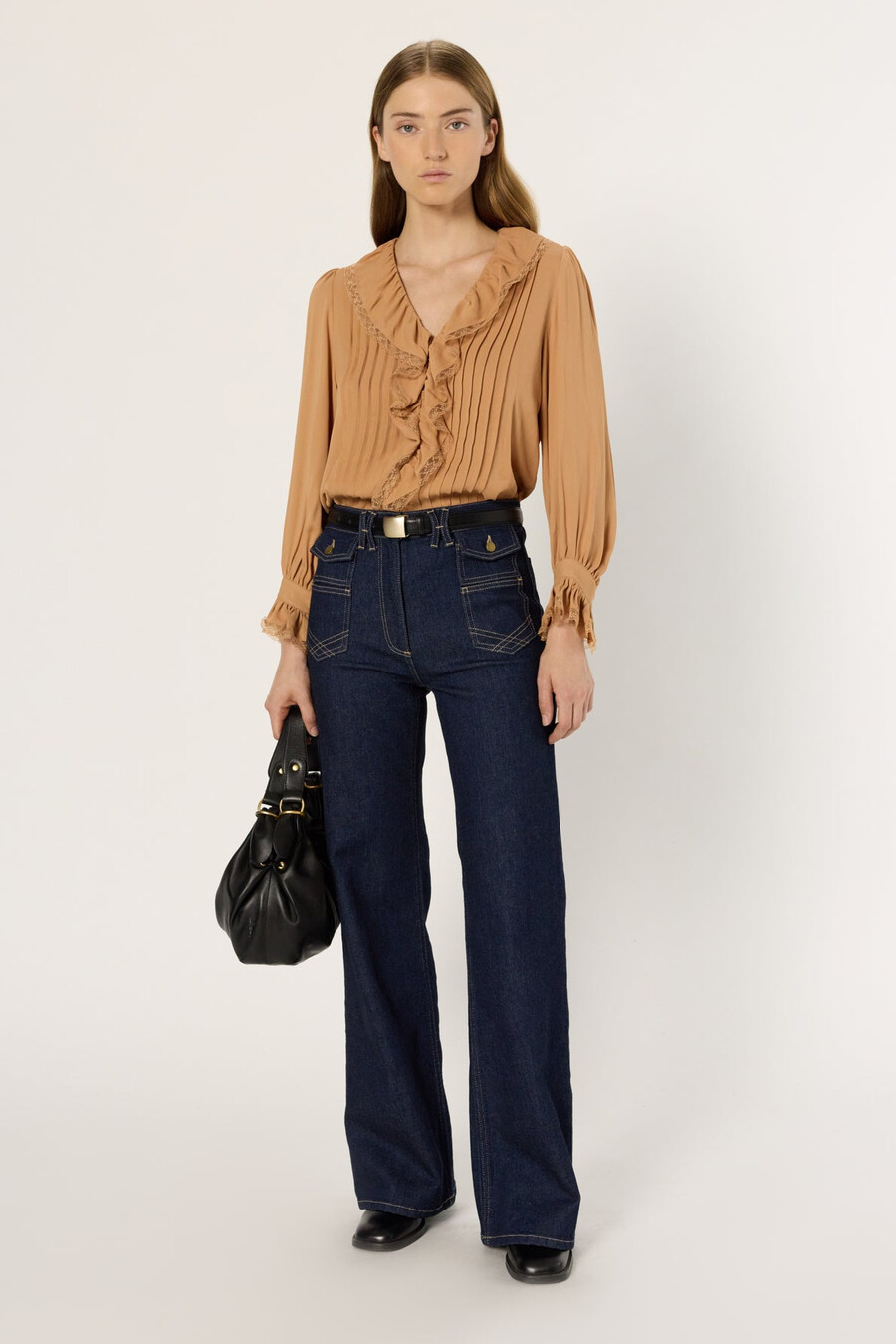 camisa de encaje con volantes - annette
