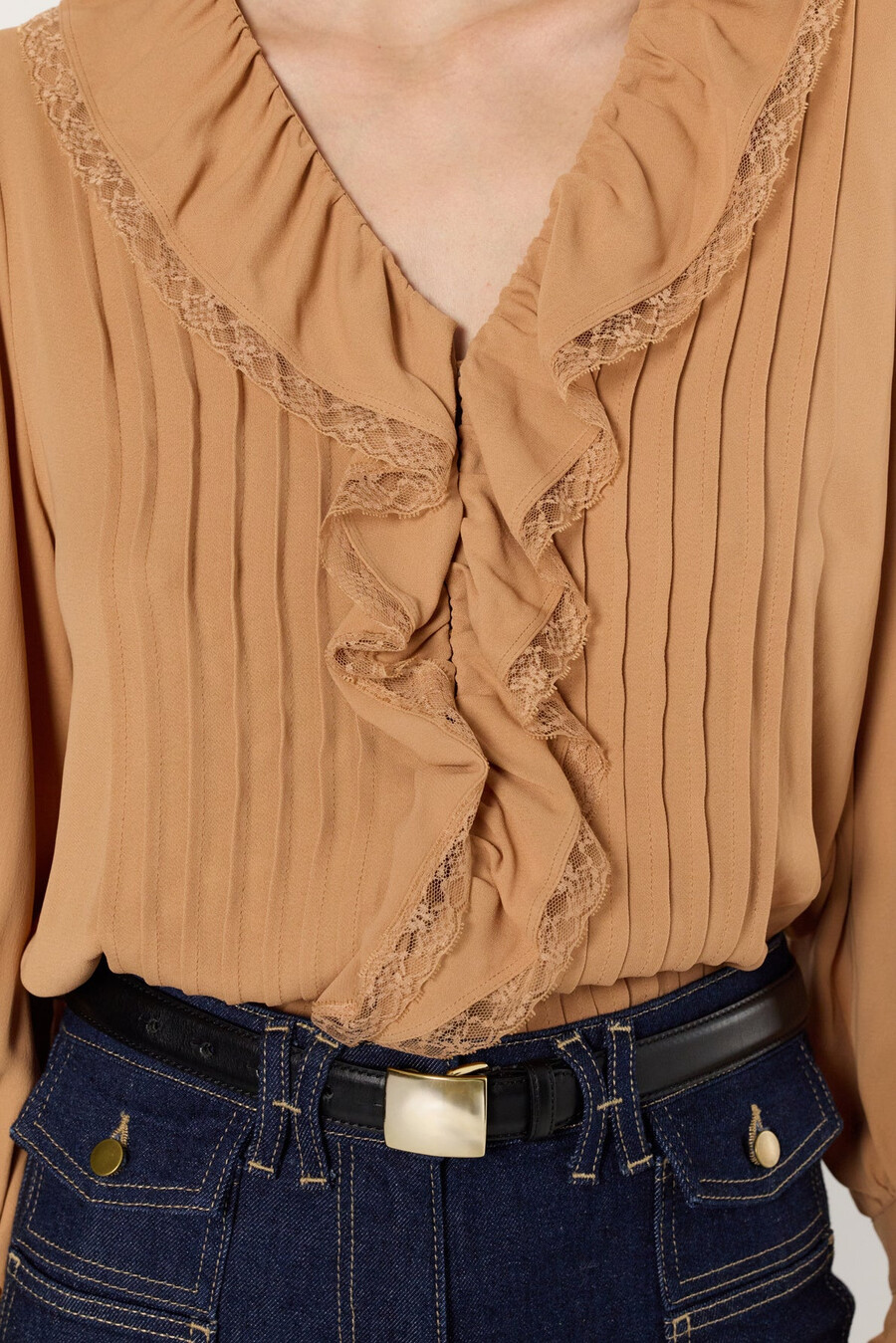 camisa de encaje con volantes - annette