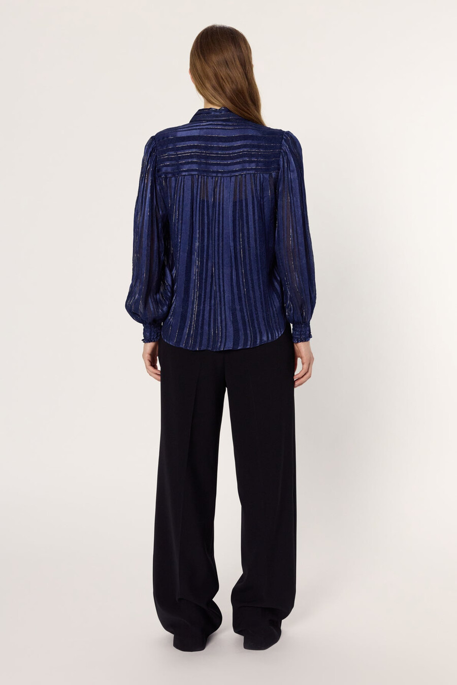 blusa suave de tacto satinado con lurex - annick