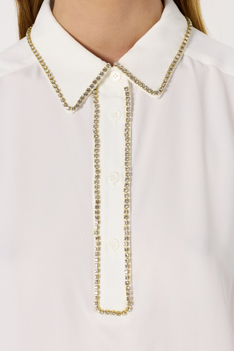 camisa con perlas doradas - astrid
