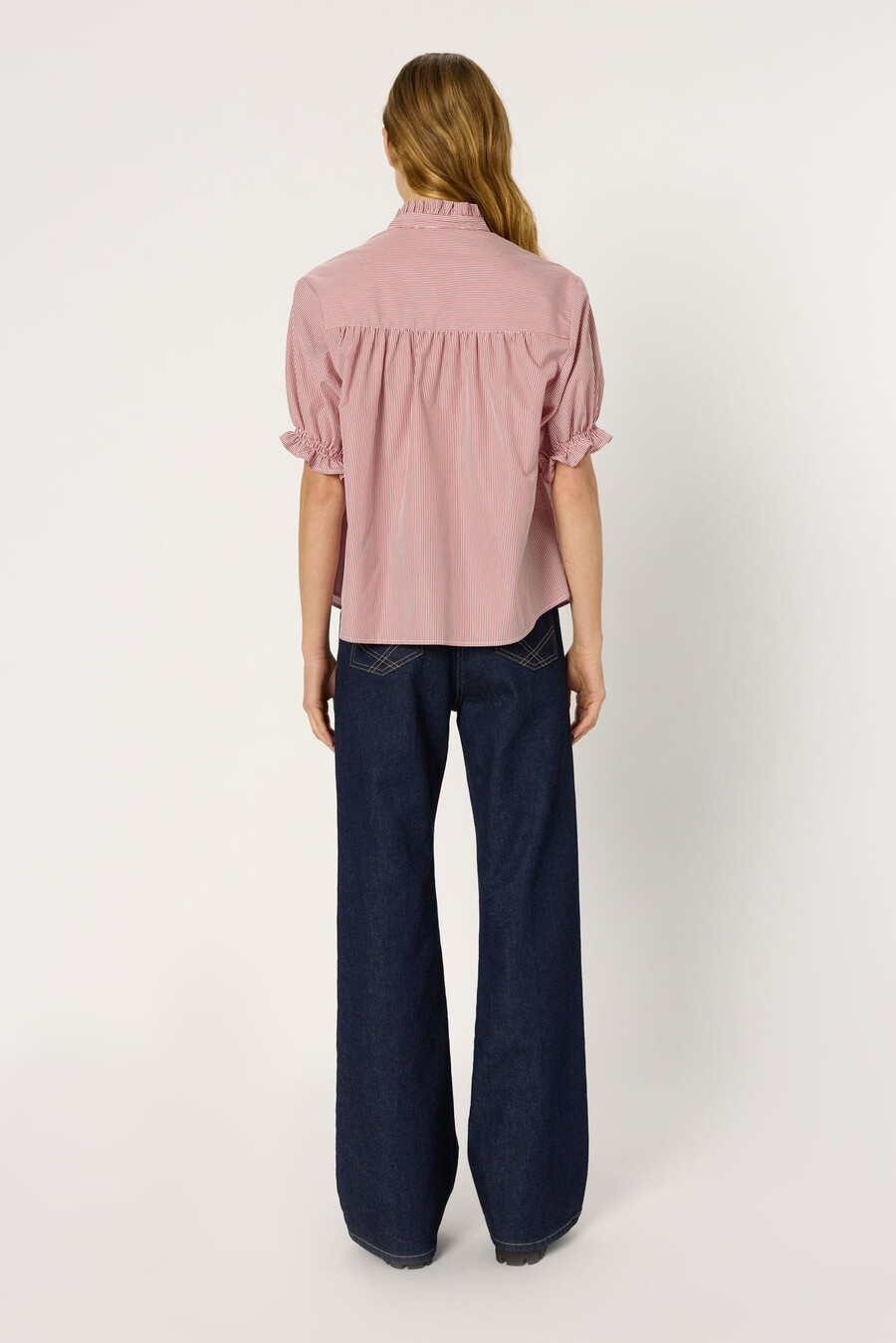 blusa de rayas con volantes - anya