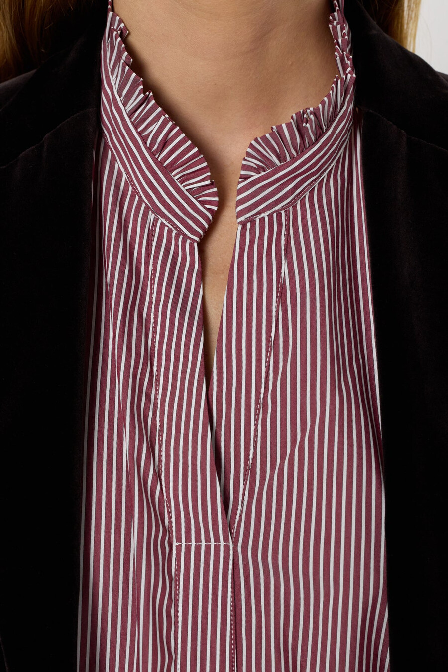 blusa de rayas con volantes - anya