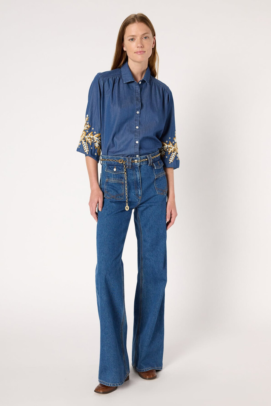 camisa vaquera bordada - amelie