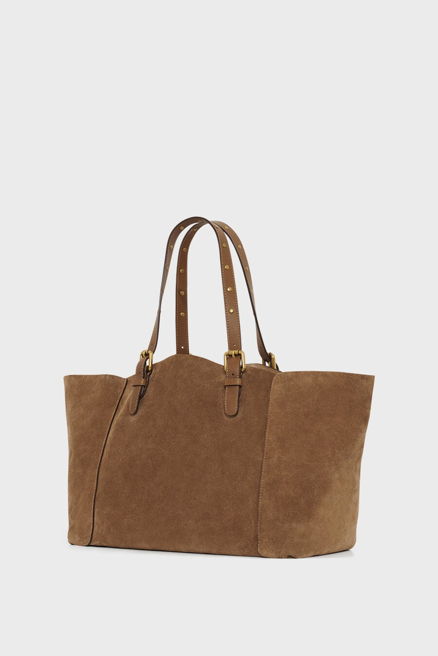 bolso shopping en piel serraje interior metalizado - simple bag
