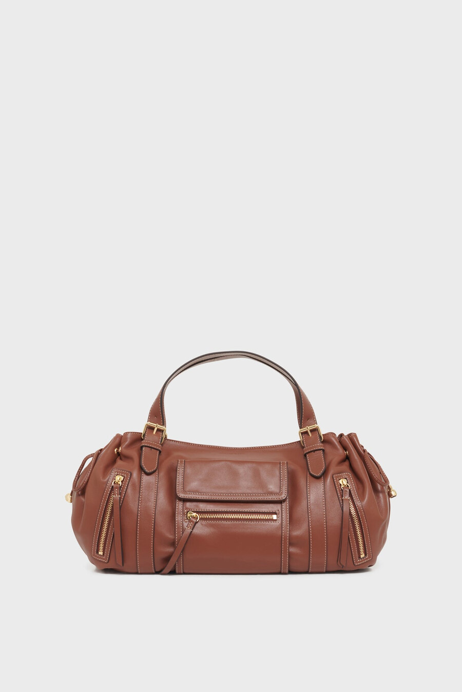 bolso de mano de piel con bolsillo con cremallera - st germain