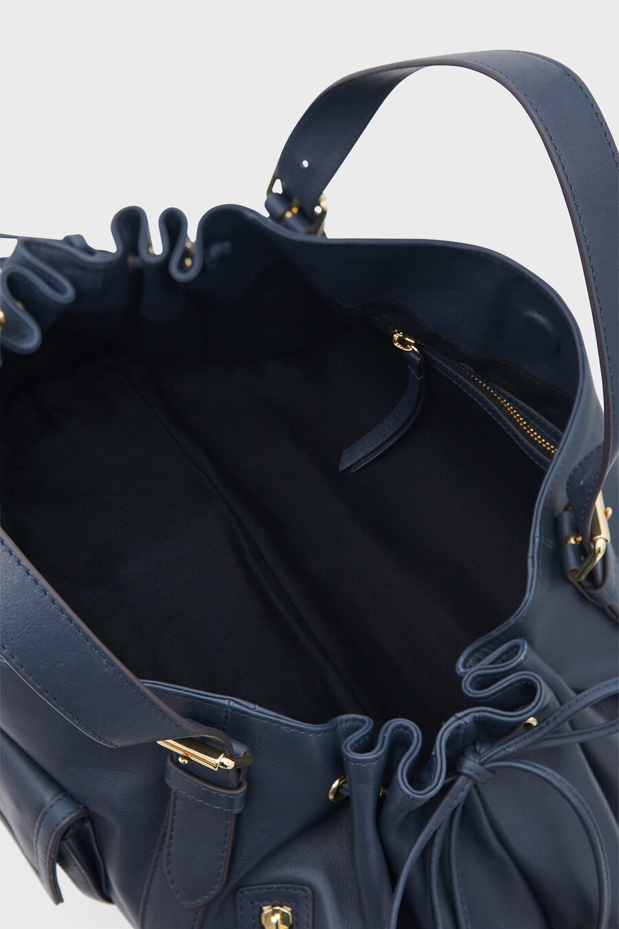 bolso de mano de piel con bolsillo con cremallera - st germain