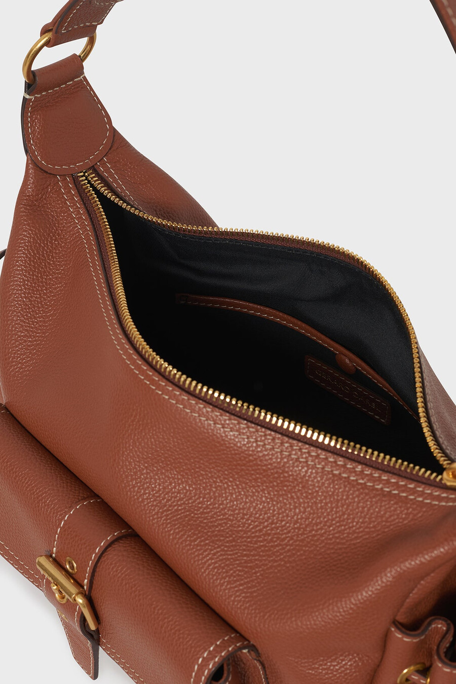 bolso de piel con bolsillos - le ema