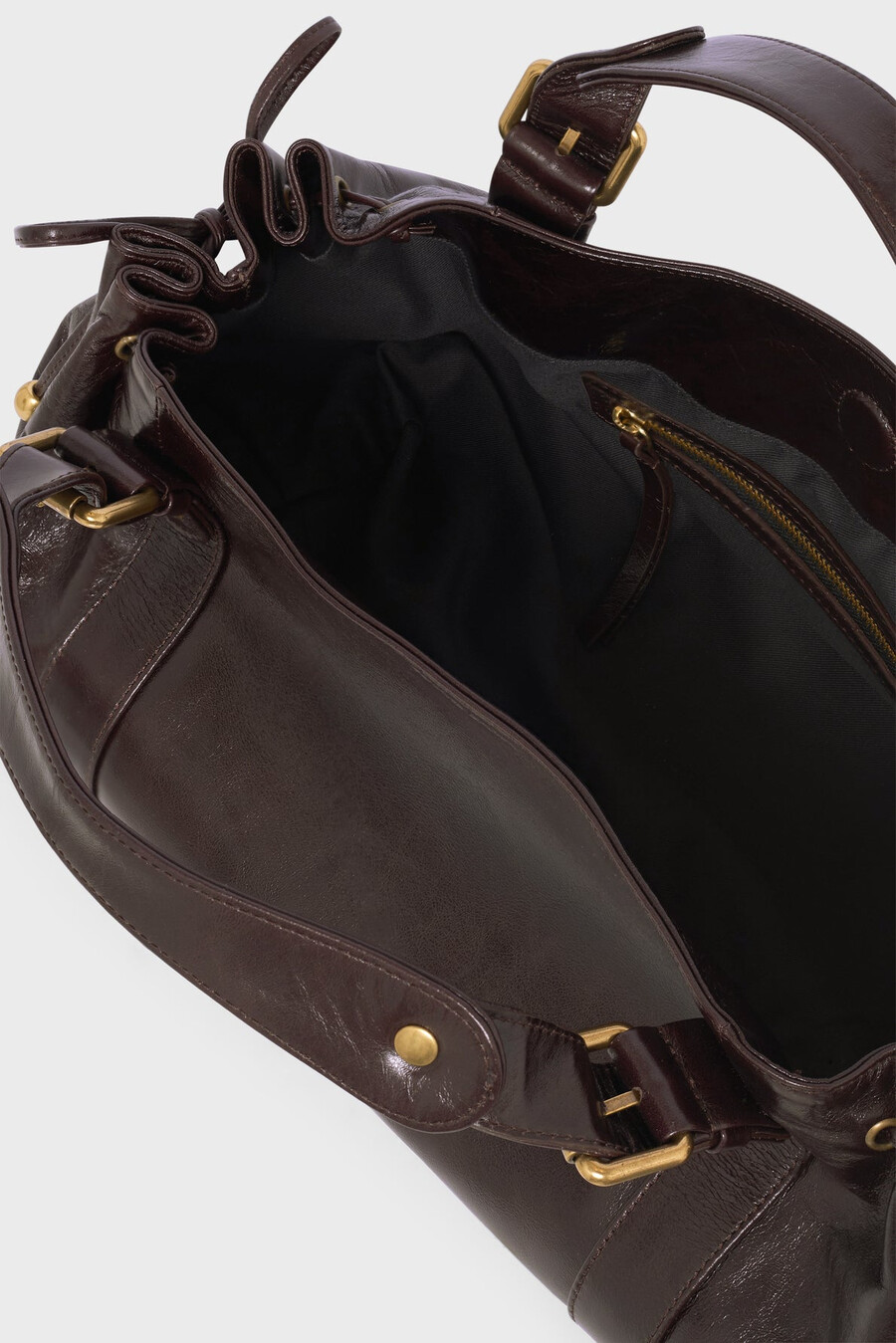 bolso de mano de piel efecto arrugado - 24h