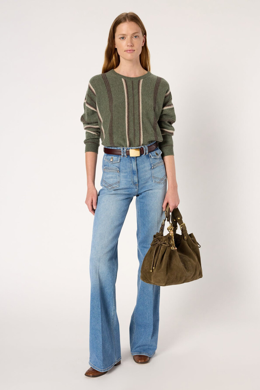 bolso de mano en piel de ante - chiara gd