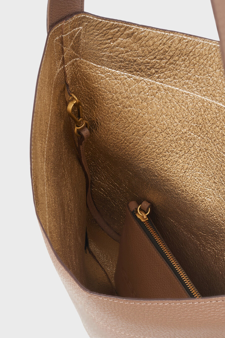 bolso en piel flor interior metalizado - lady