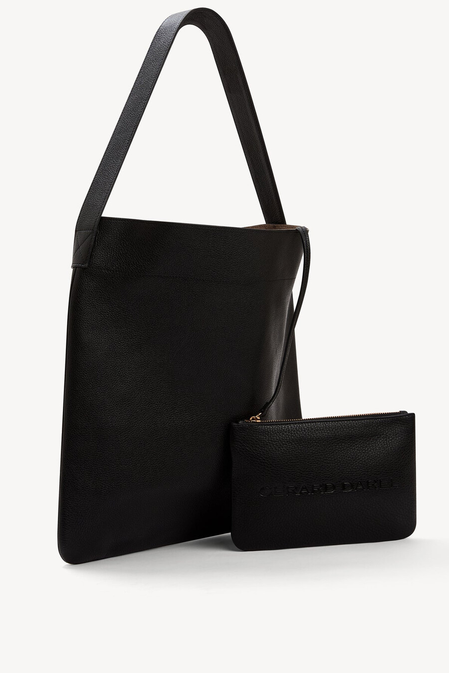 bolso hobo de piel granulada con forro metálico - lady
