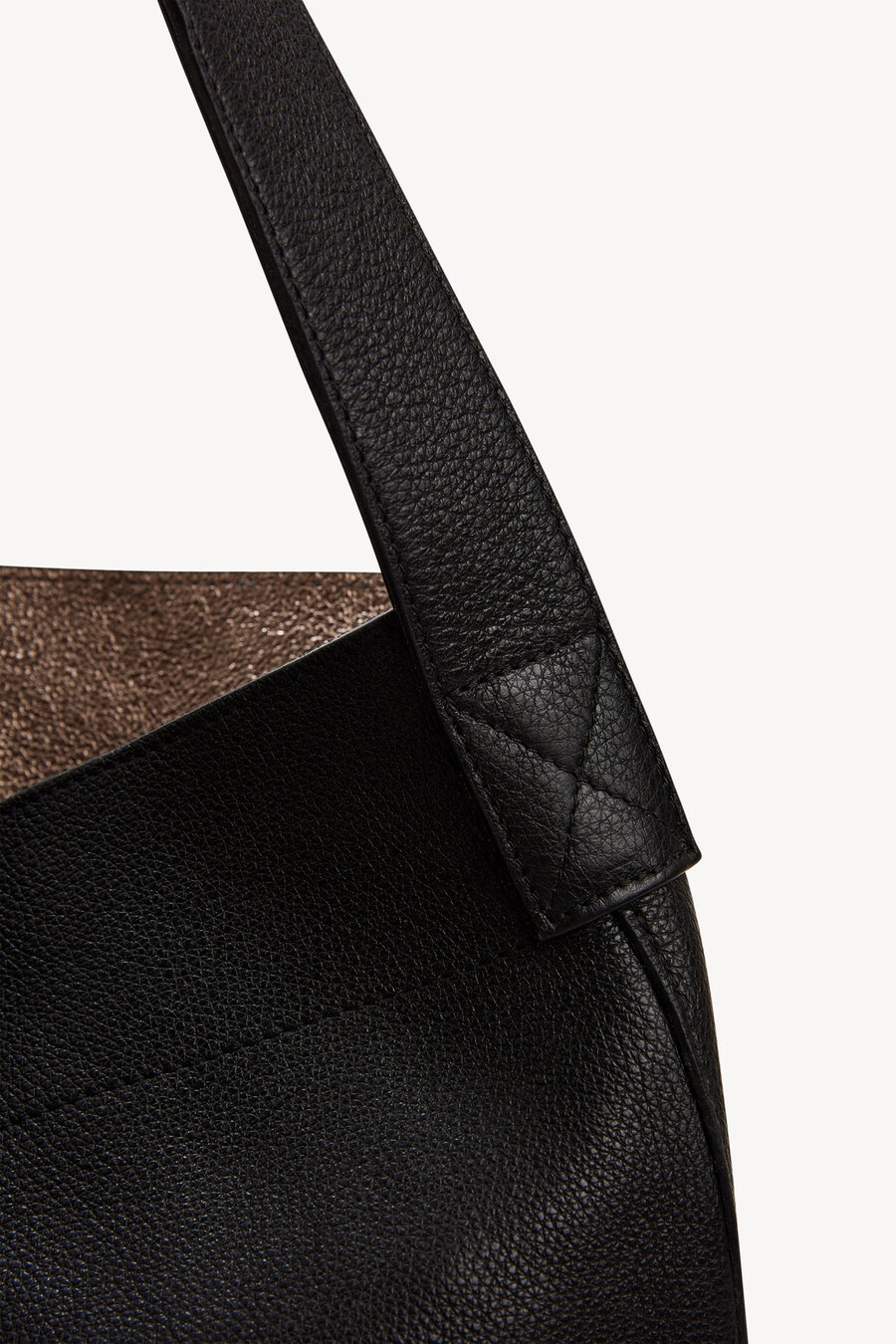 bolso hobo de piel granulada con forro metálico - lady