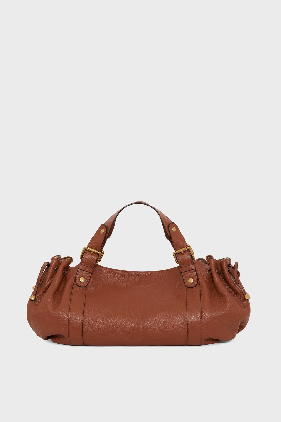bolso de mano en piel granulada con interior metalizado - 24h