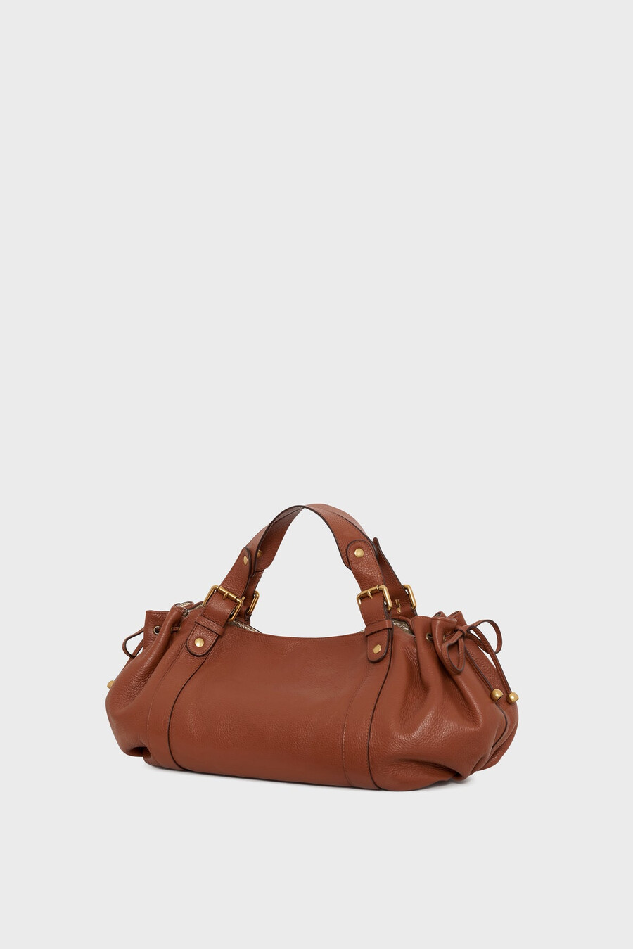 bolso de mano en piel granulada con interior metalizado - 24h