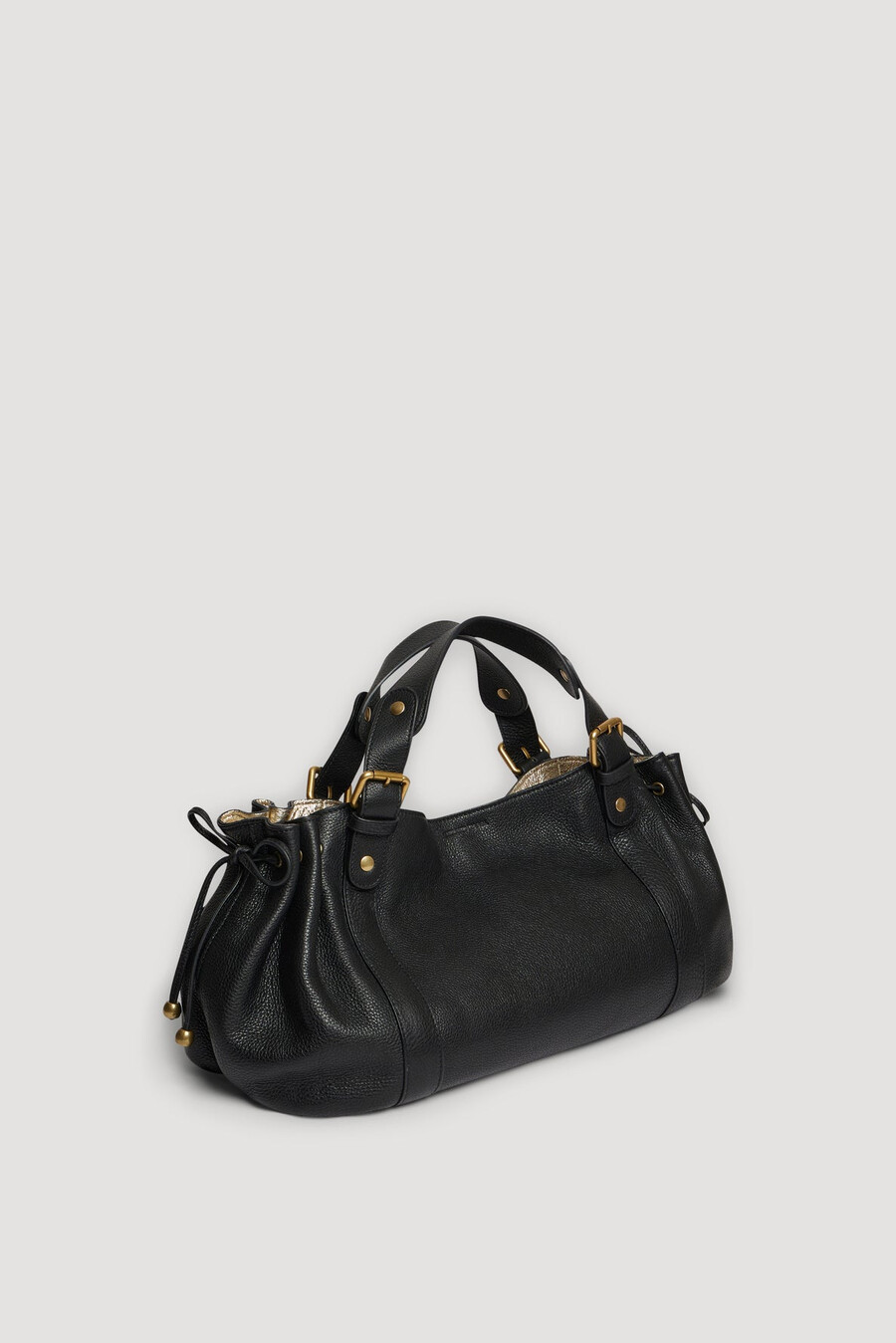 bolso de mano en piel granulada con interior metalizado - 24h