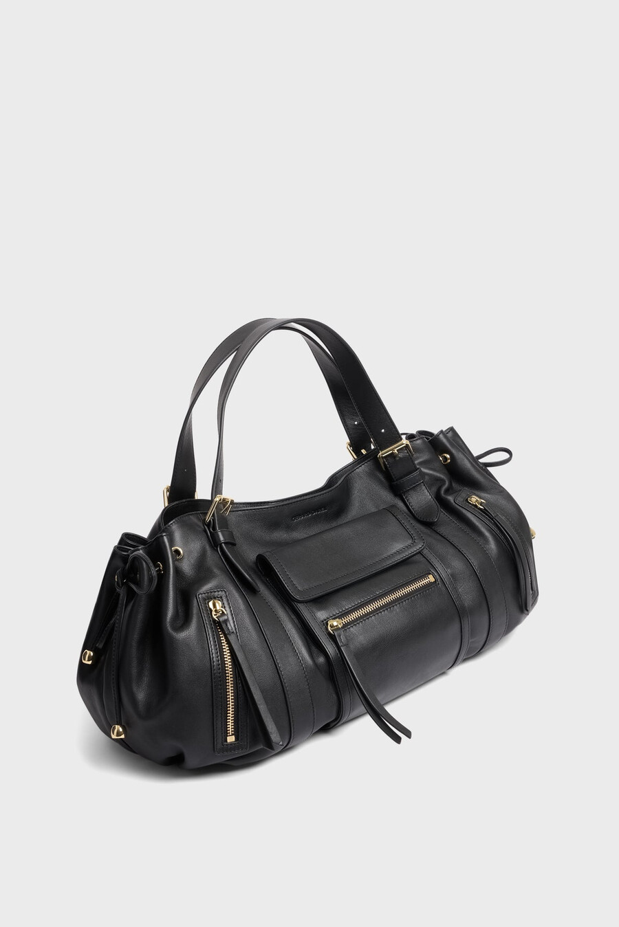 bolso de mano de piel con bolsillo con cremallera - st germain
