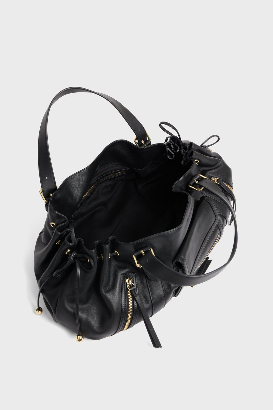 bolso de mano de piel con bolsillo con cremallera - st germain