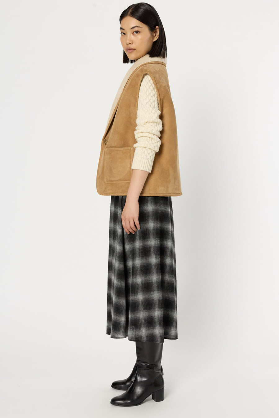 falda midi de cuadros - basma