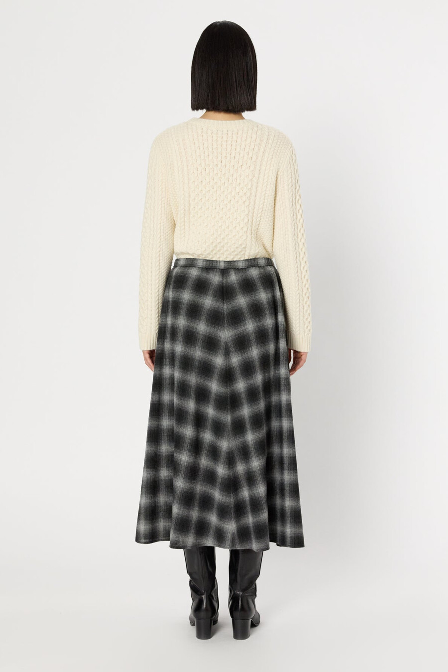 falda midi de cuadros - basma