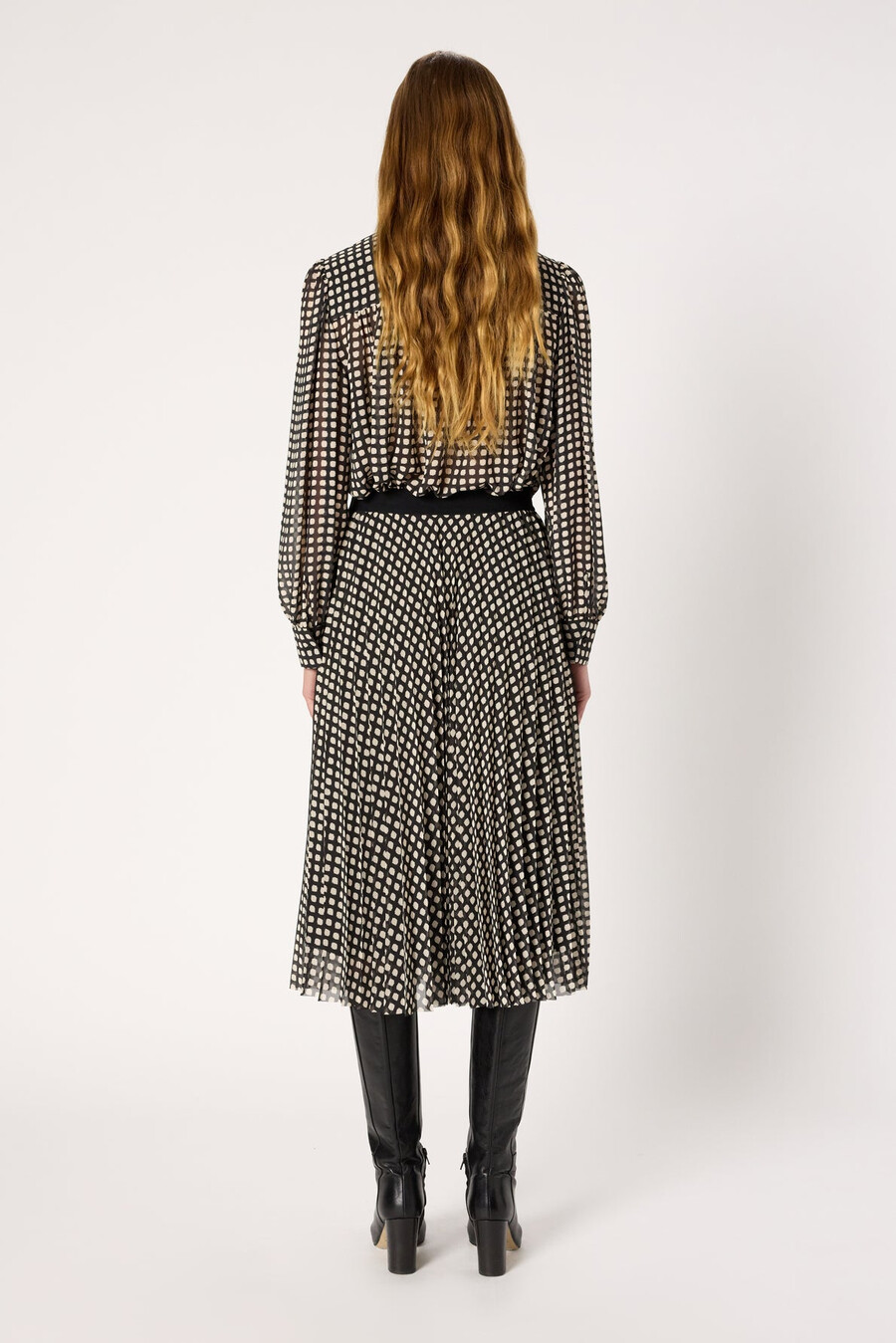 falda midi con estampado gráfico de lunares - beth