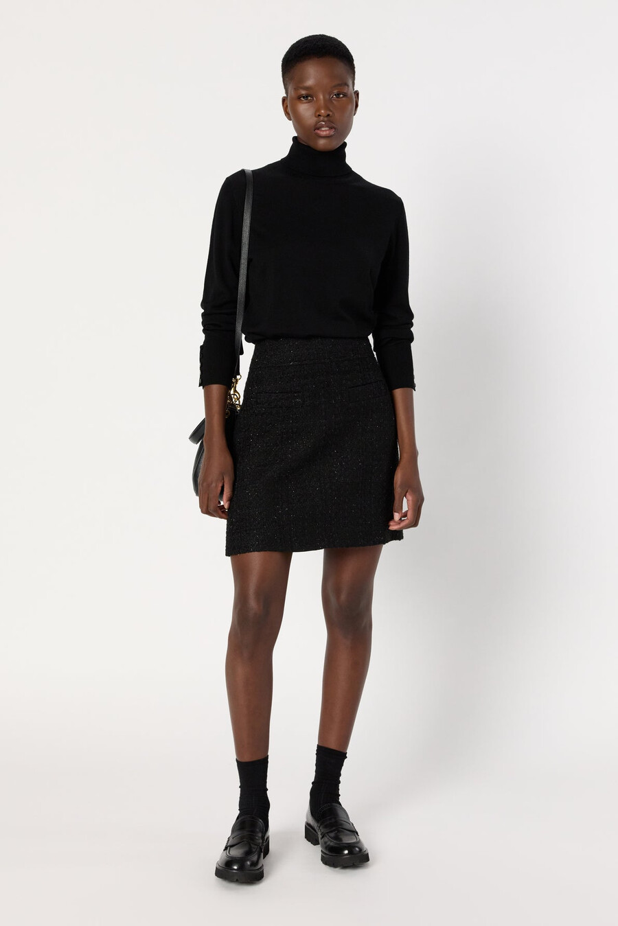 minifalda de tweed con lúrex - baranice